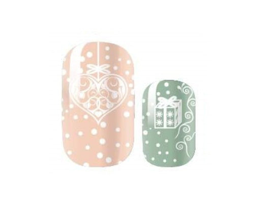 Pastel Ornament and Gift Christmas - Holiday Nail Wrap - Nail Strip - Dry Nail Polish