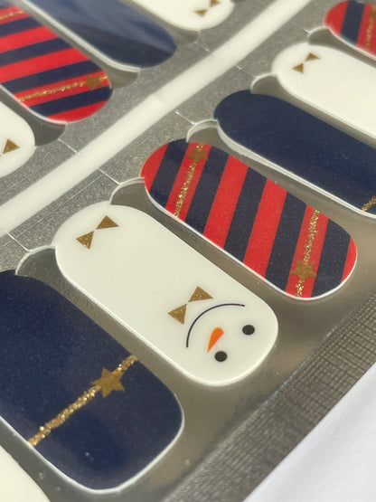 Classy Snowman Nail Wraps - Christmas Nail Decals - Holiday Nail Stickers