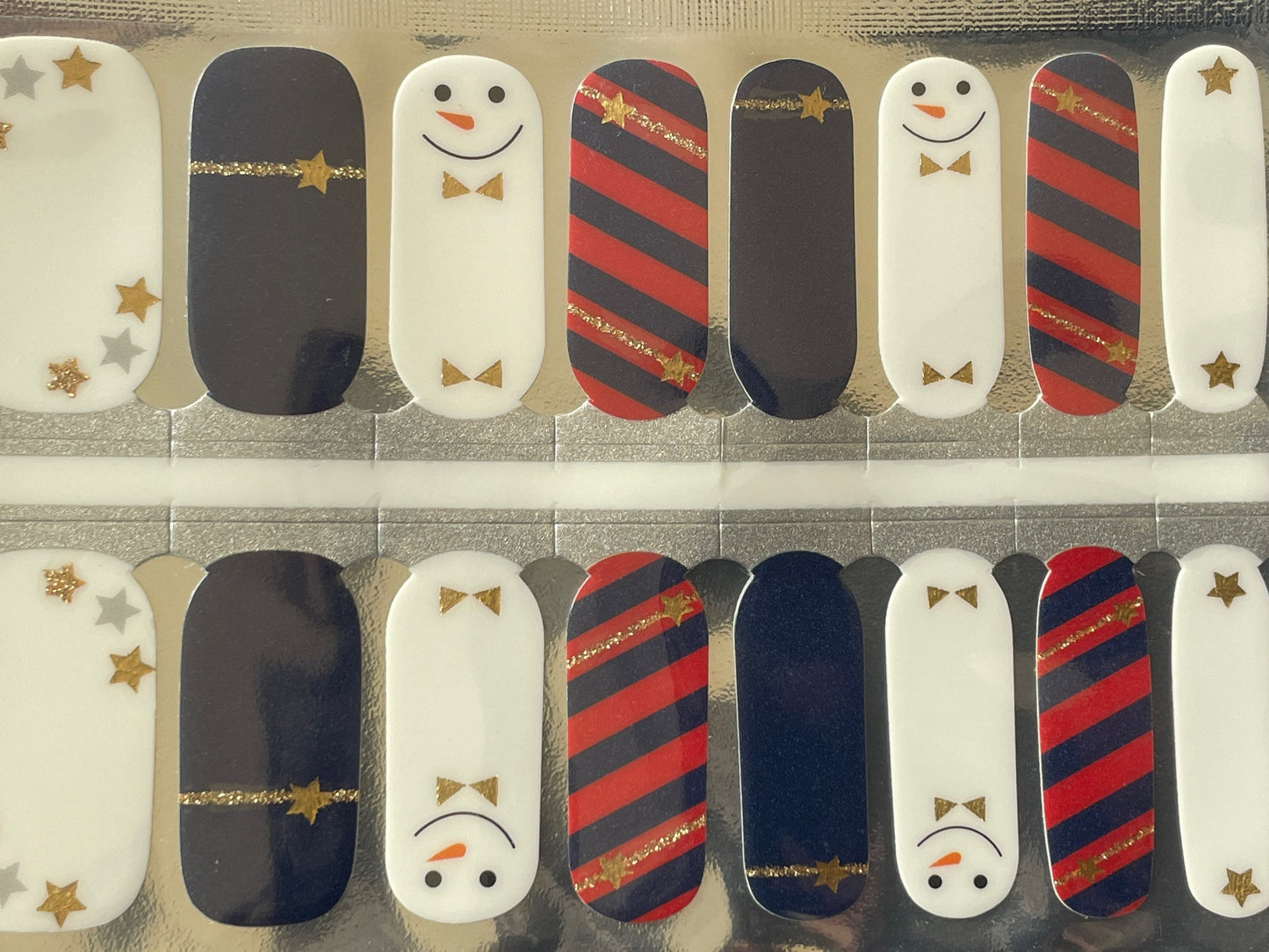 Classy Snowman Nail Wraps - Christmas Nail Decals - Holiday Nail Stickers