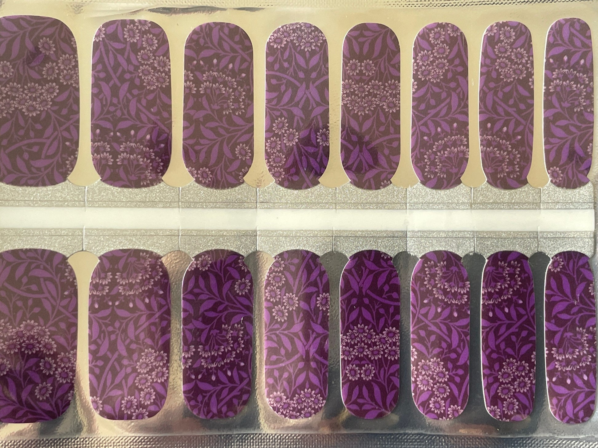 Nail Wraps - Purple on Purple Floral - Nail Stickers - Nail Polish Wraps - Nail Decals