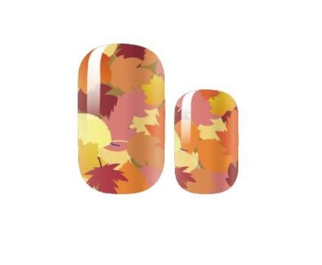 Glitter Falling Leaves Nail Wraps - Autumn - Long Lasting Nail Wraps - Nail Strips - Dry Nail Polish