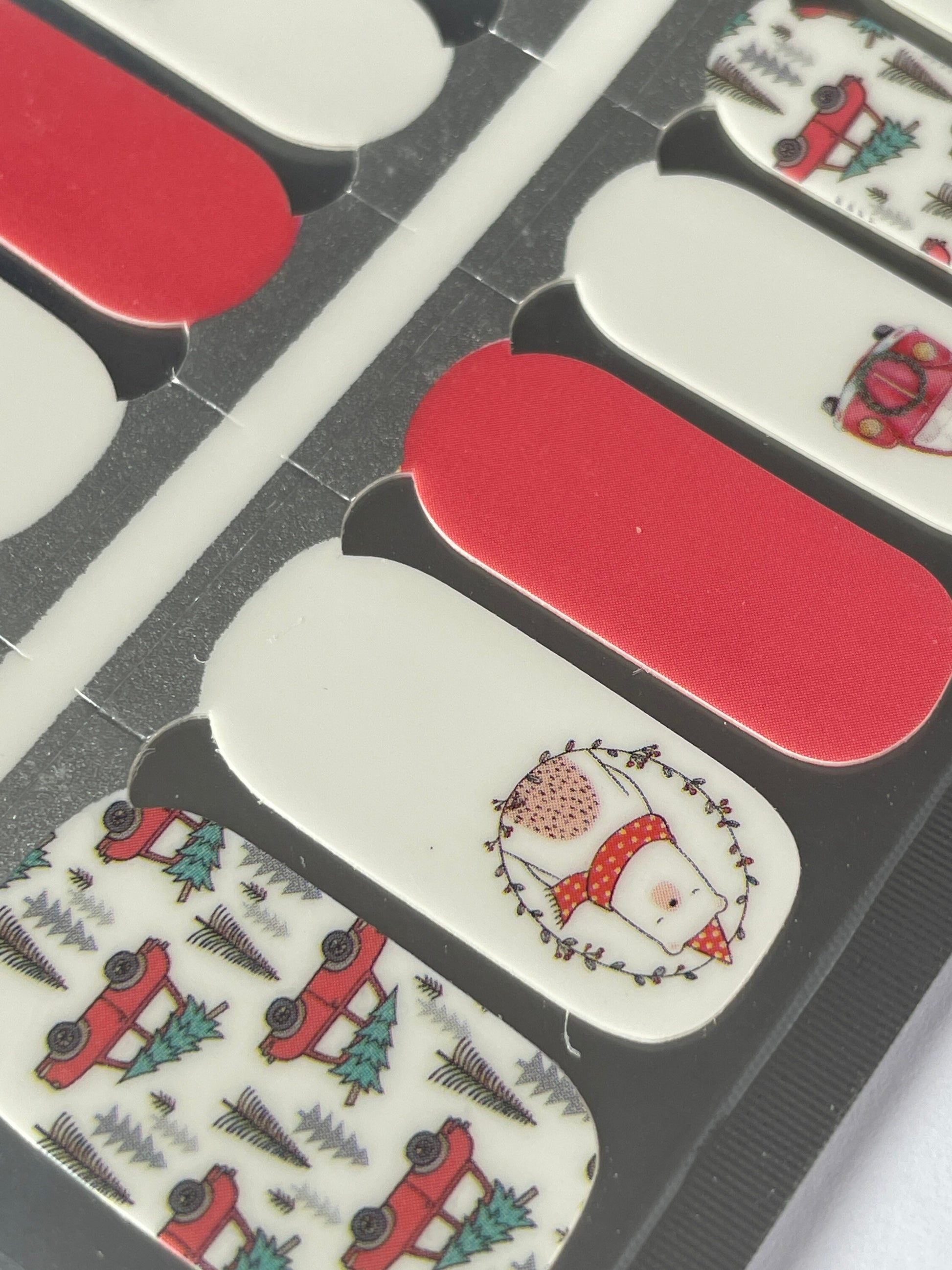 Let's Go Get The Tree! - Polar Bear and Christmas Nail Stickers - Holiday Nail Wrap - Nail Strip - Dry Nail Polish