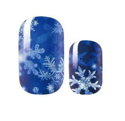 Winter Wonderland - Snowflake on blue - Holiday - Nail Wrap - Nail Strip - Dry Nail Polish