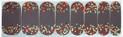 Christmas Spirit on Taupe - Long Lasting Nail Wraps - Nail Strips - Dry Nail Polish