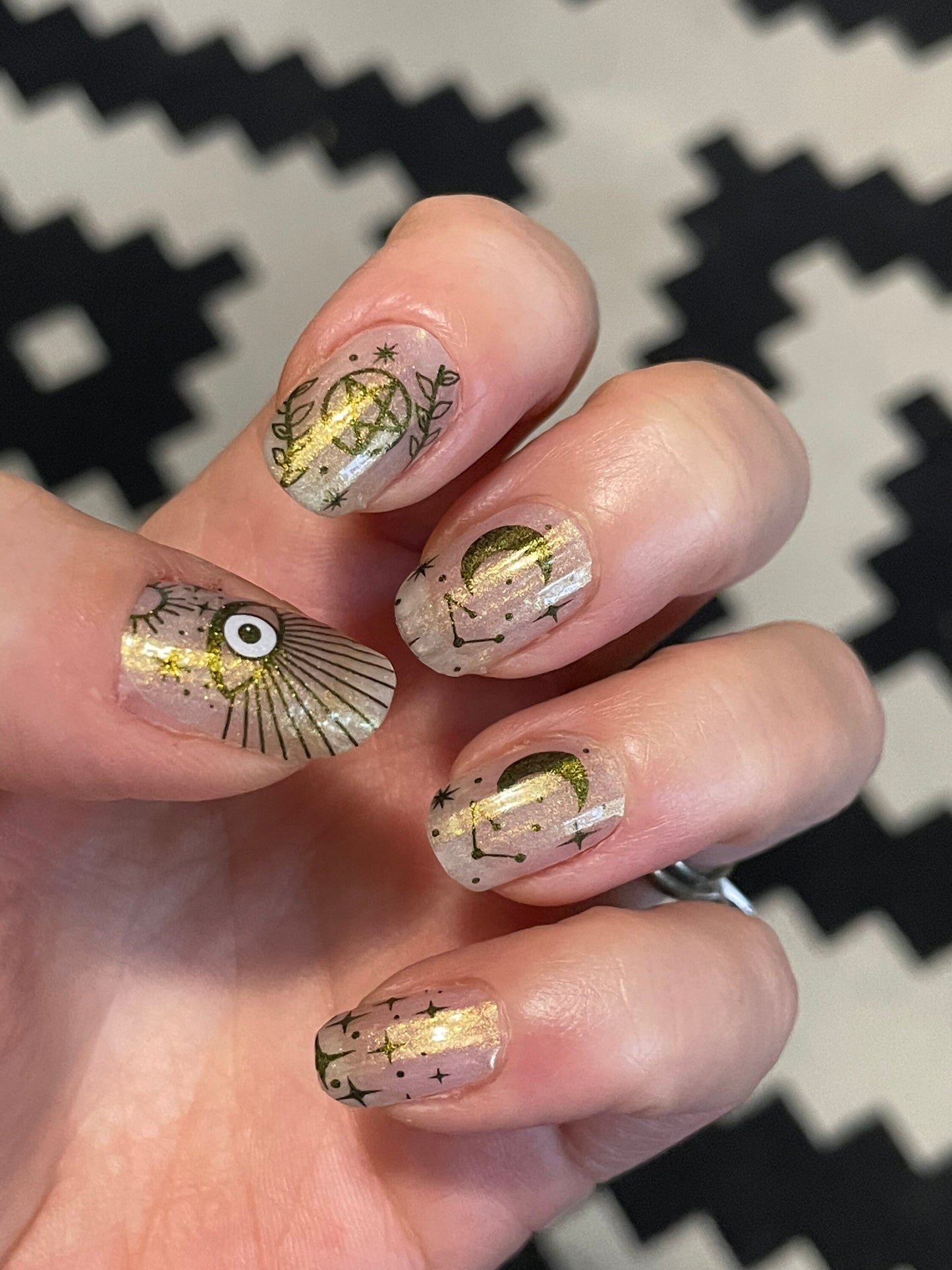 Transparent with gold shimmer - Season of the Witch - Nail Wrap - Dry Nail Polish - Nail Stickers