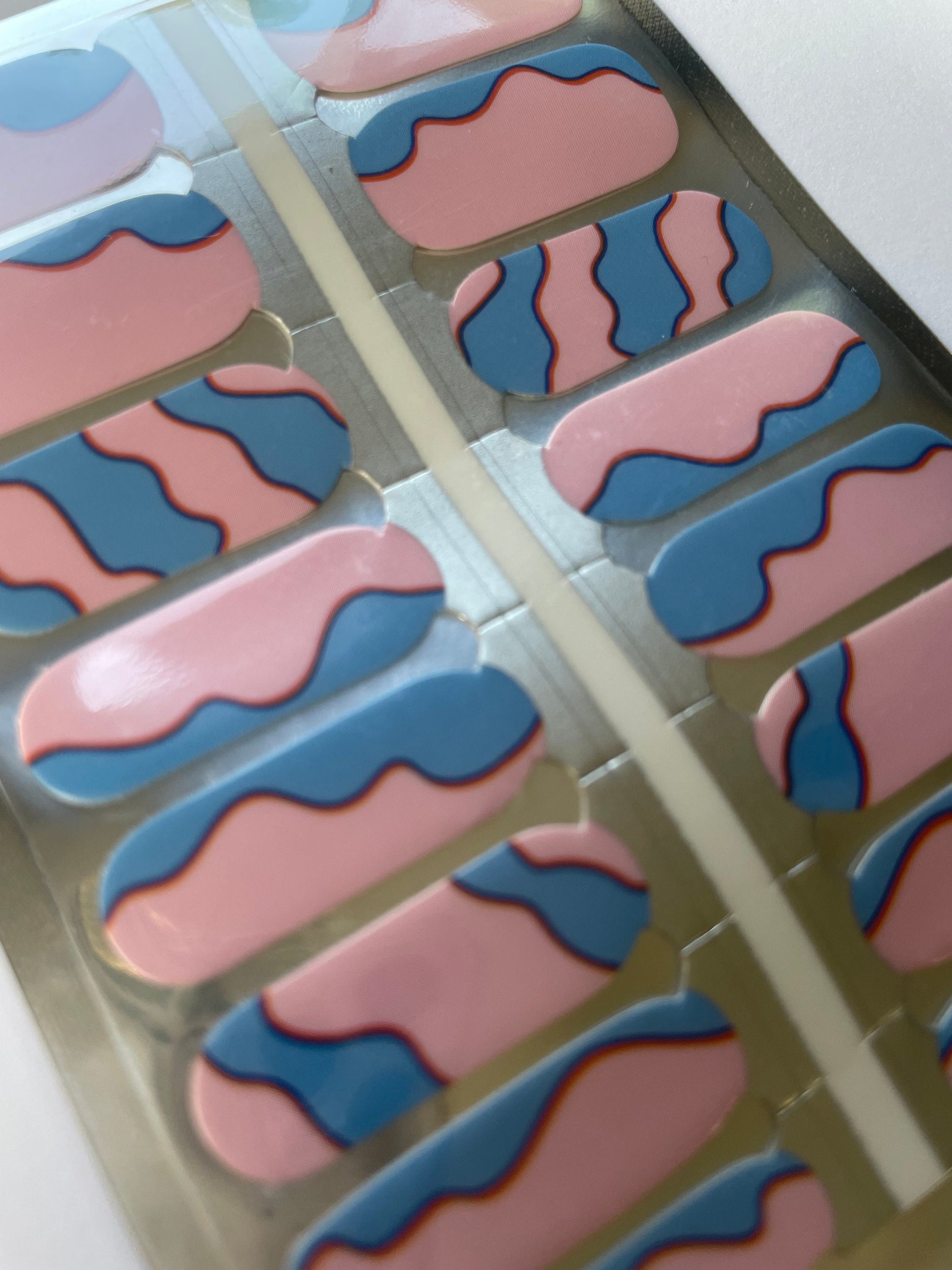 Nail Wraps - Nail Stickers - Nail Polish - Nail Decals - blue and pink - swirl - cotton candy