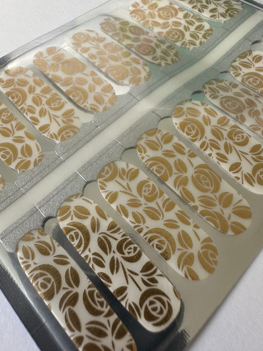 Nail Wraps - Clear Nail Wraps - Nail Decals - Nail Stickers - Transparent - Gold Roses