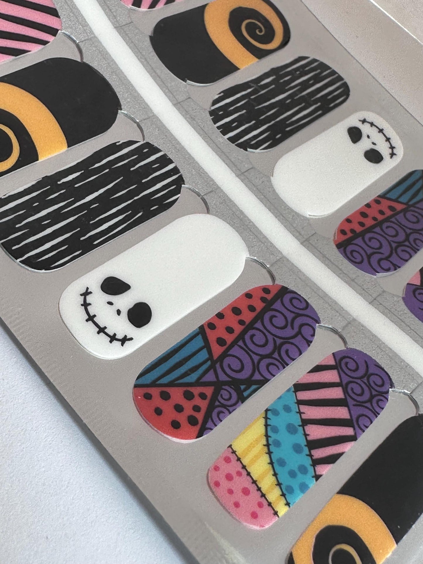 Nail Wraps - Nail Stickers - Nightmare Before Christmas - Spooky - Dry Nail Polish - Long Wear Nail Wraps - Nail Decals