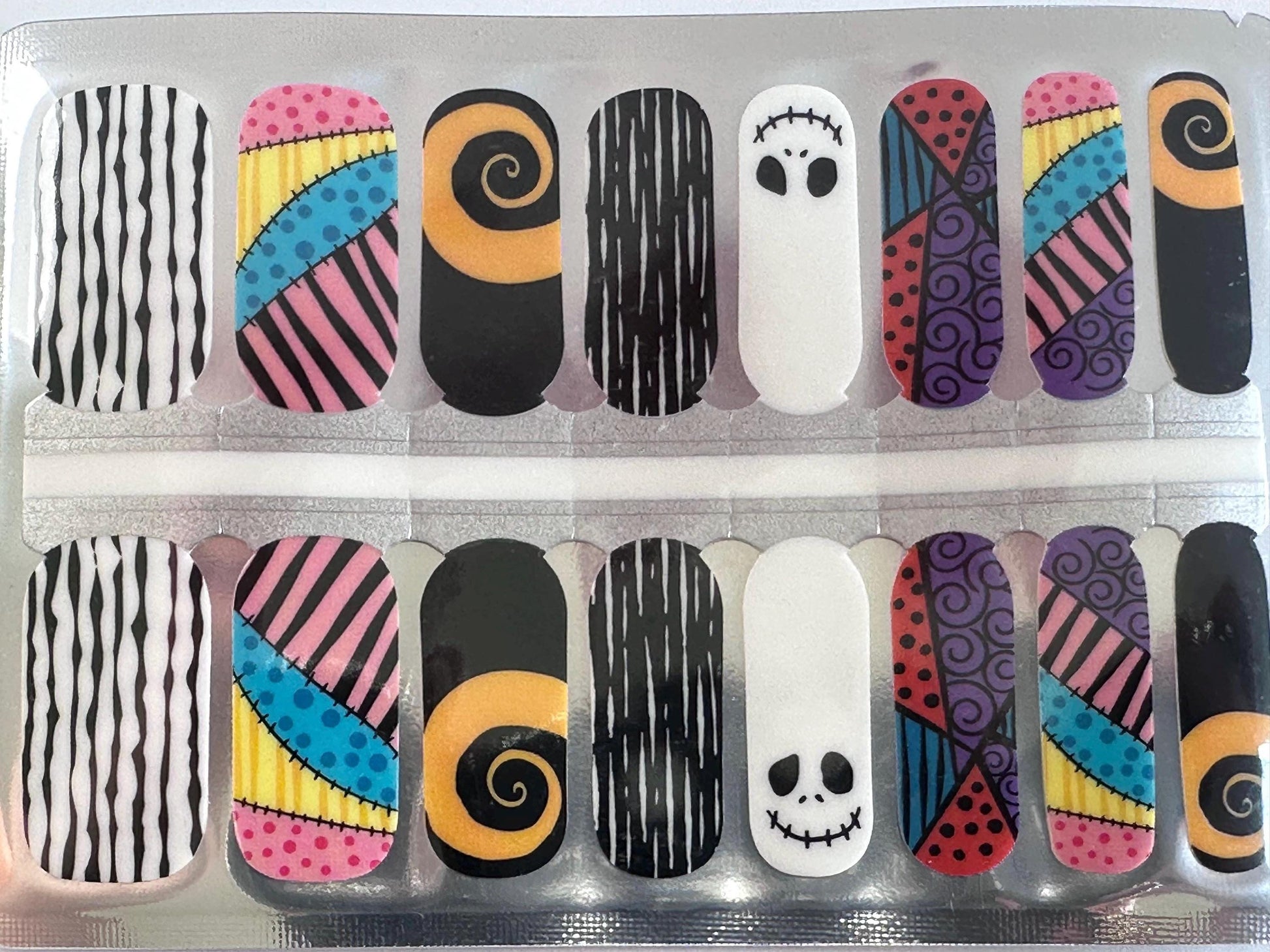 Nail Wraps - Nail Stickers - Nightmare Before Christmas - Spooky - Dry Nail Polish - Long Wear Nail Wraps - Nail Decals