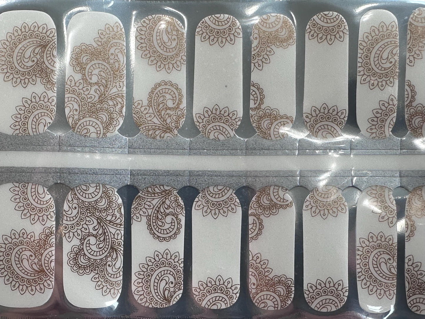 Transparent - gold Mandala - Dry Nail Polish - Long Wear Nail Wraps